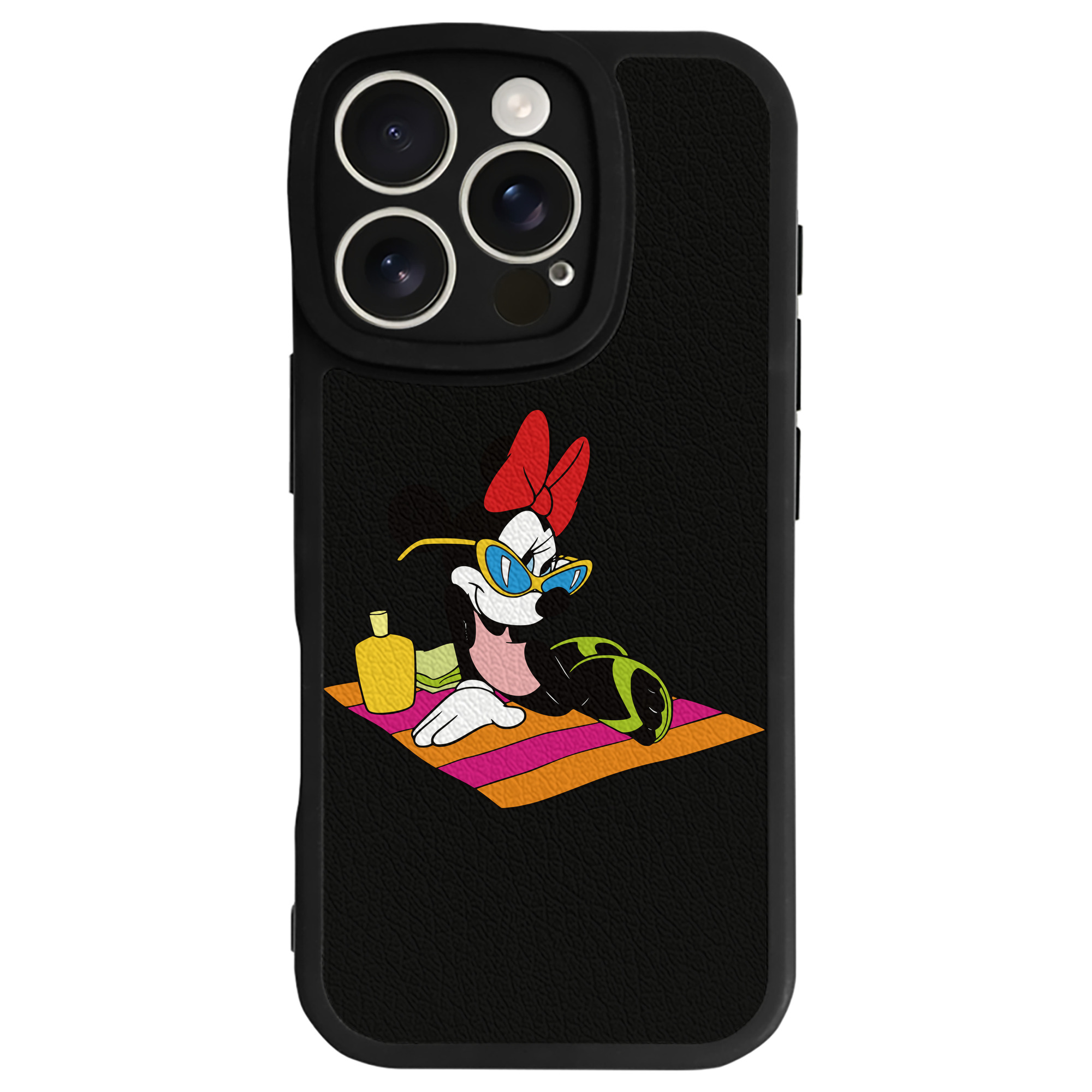 （画像用） ミッキーマウス Mickey Mouse 【iPhone 16シリーズ対応】シリコンスマホケース（レザー調） 材質：シリコン